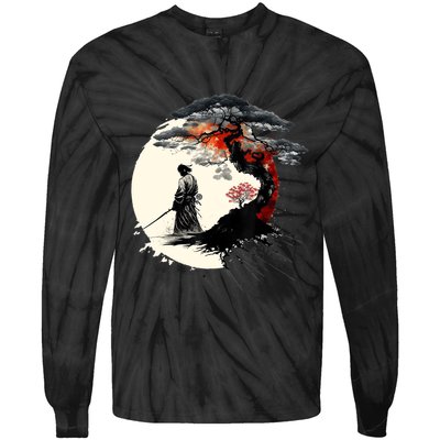 Japanese Art Aikido Tree Of Life Peace Art Of War Samurai Tie-Dye Long Sleeve Shirt
