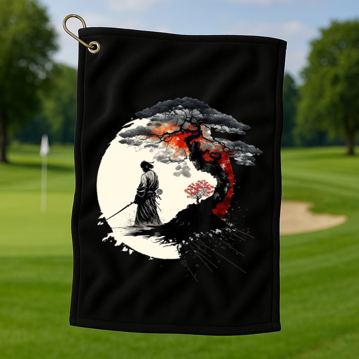 Japanese Art Aikido Tree Of Life Peace Art Of War Samurai Golf Towel