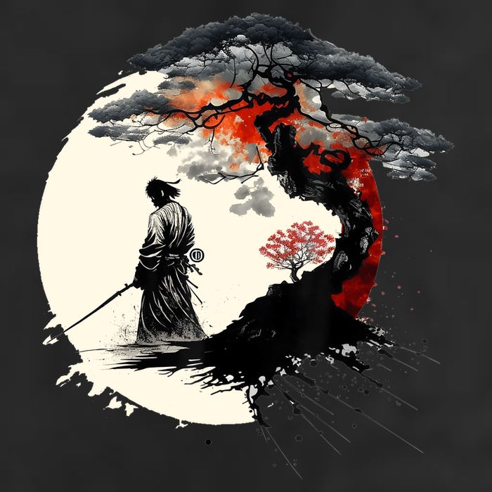 Japanese Art Aikido Tree Of Life Peace Art Of War Samurai Golf Towel