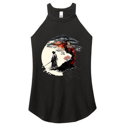 Japanese Art Aikido Tree Of Life Peace Art Of War Samurai Women's Perfect Tri Rocker Tank