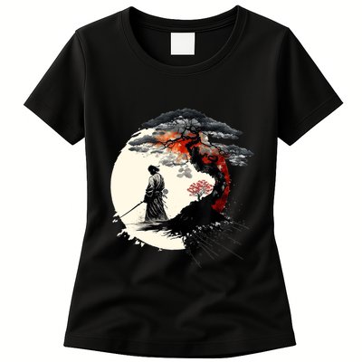 Japanese Art Aikido Tree Of Life Peace Art Of War Samurai Womens T-Shirt
