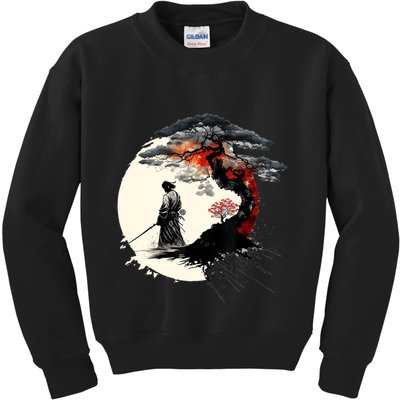 Japanese Art Aikido Tree Of Life Peace Art Of War Samurai Kids Sweatshirt
