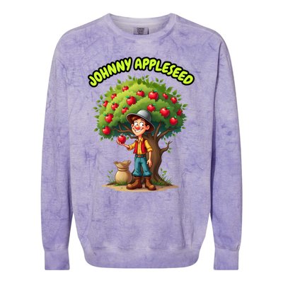 Johnny Appleseed Apple Day Sept 26 Celebrate Legends Colorblast Crewneck Sweatshirt