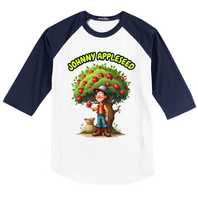 Johnny Appleseed Apple Day Sept 26 Celebrate Legends Baseball Sleeve Shirt