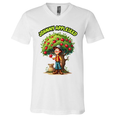 Johnny Appleseed Apple Day Sept 26 Celebrate Legends V-Neck T-Shirt