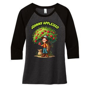 Johnny Appleseed Apple Day Sept 26 Celebrate Legends Women's Tri-Blend 3/4-Sleeve Raglan Shirt