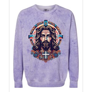 Jesus Abstract Art Colorblast Crewneck Sweatshirt