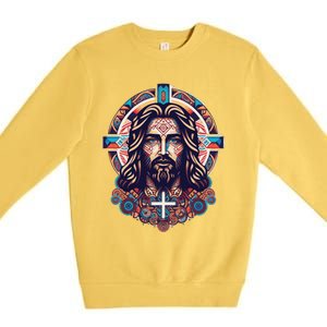 Jesus Abstract Art Premium Crewneck Sweatshirt