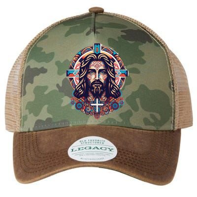 Jesus Abstract Art Legacy Tie Dye Trucker Hat