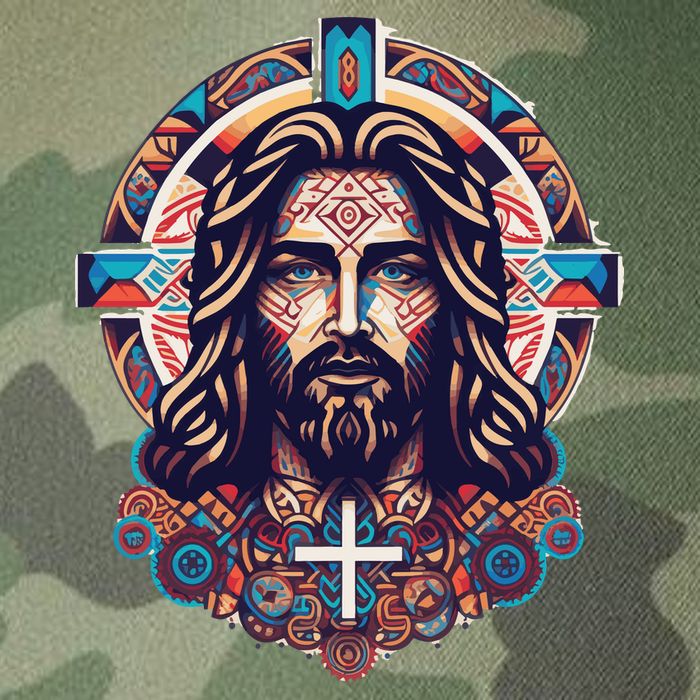 Jesus Abstract Art Legacy Tie Dye Trucker Hat