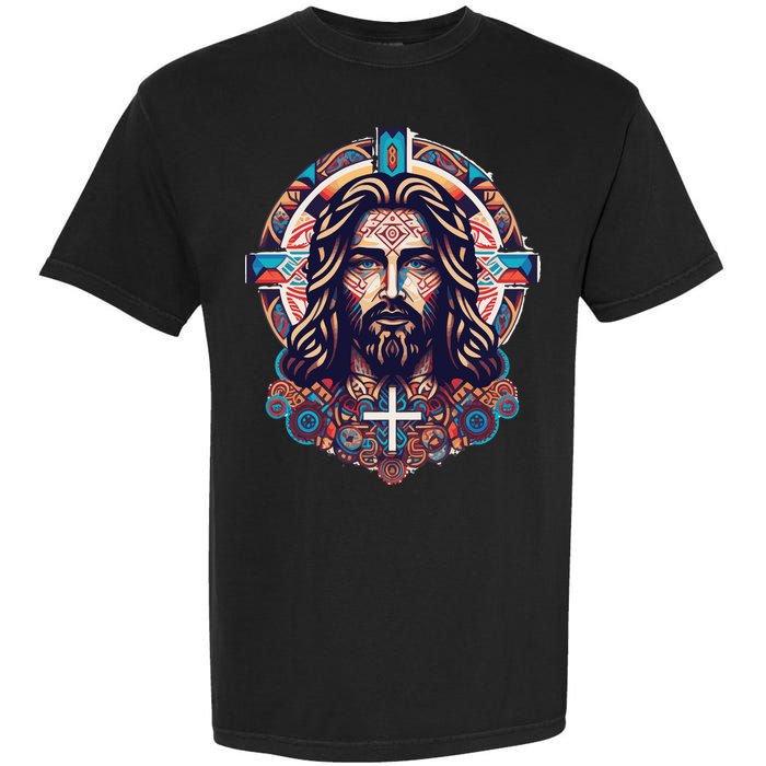 Jesus Abstract Art Garment-Dyed Heavyweight T-Shirt