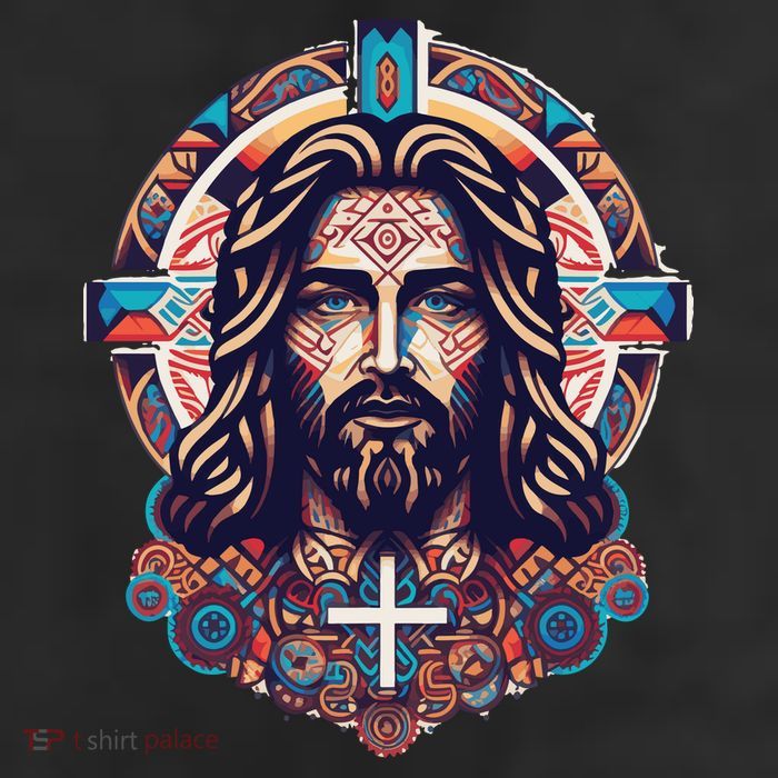 Jesus Abstract Art Garment-Dyed Heavyweight T-Shirt