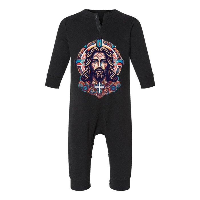 Jesus Abstract Art Infant Fleece One Piece