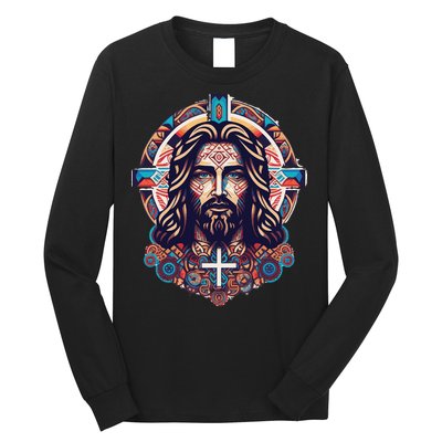 Jesus Abstract Art Long Sleeve Shirt