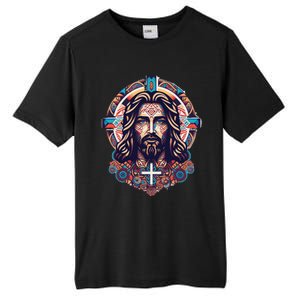 Jesus Abstract Art Tall Fusion ChromaSoft Performance T-Shirt