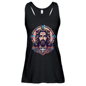 Jesus Abstract Art Ladies Essential Flowy Tank