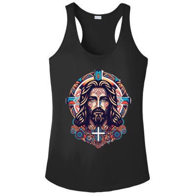 Jesus Abstract Art Ladies PosiCharge Competitor Racerback Tank