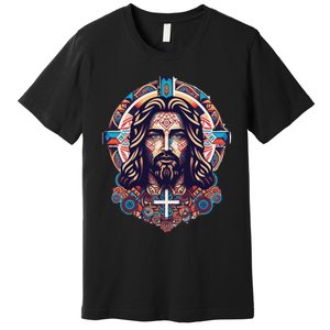 Jesus Abstract Art Premium T-Shirt