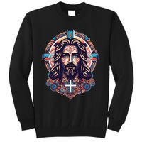 Jesus Abstract Art Tall Sweatshirt