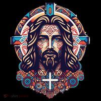 Jesus Abstract Art Sustainable Knit Beanie