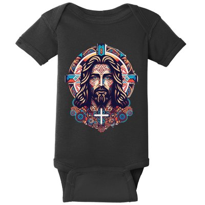 Jesus Abstract Art Baby Bodysuit