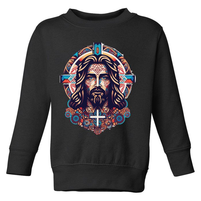 Jesus Abstract Art Toddler Sweatshirt