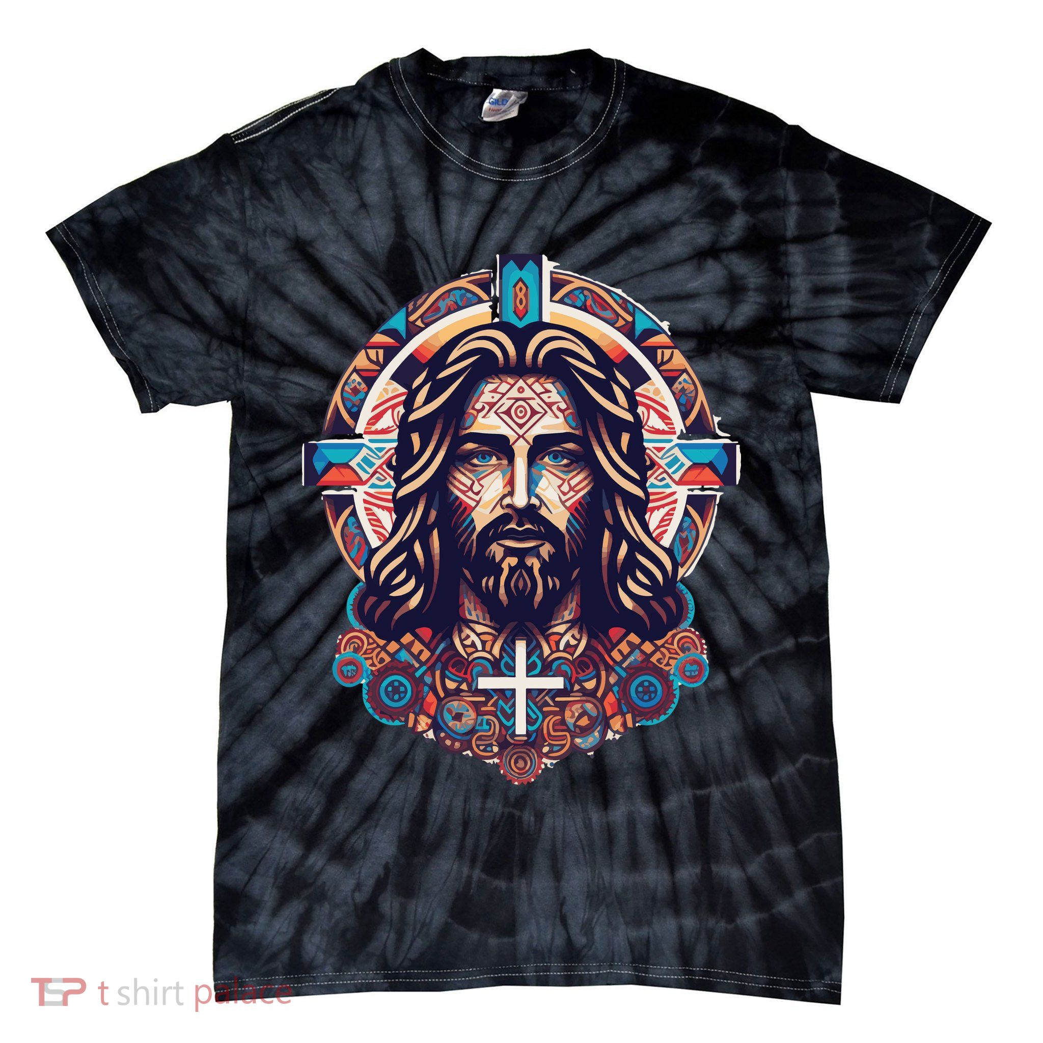 Jesus Abstract Art Tie-Dye T-Shirt