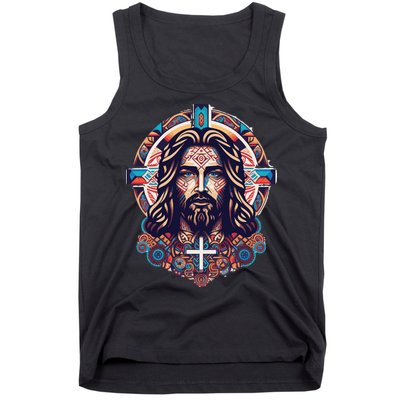 Jesus Abstract Art Tank Top