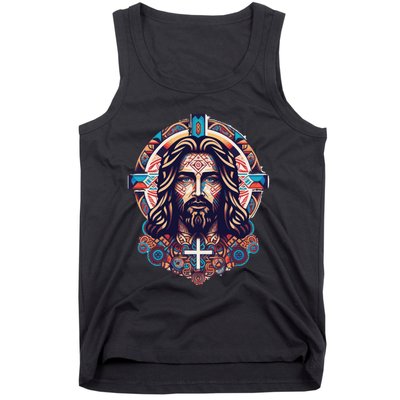 Jesus Abstract Art Tank Top