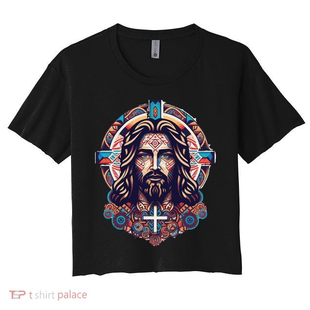 Jesus Abstract Art Crop Top
