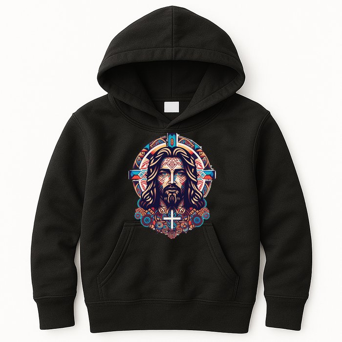 Jesus Abstract Art Kids Hoodie