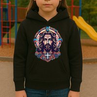 Jesus Abstract Art Kids Hoodie