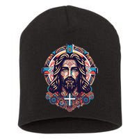 Jesus Abstract Art Short Acrylic Beanie