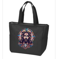 Jesus Abstract Art Zip Tote Bag