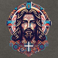 Jesus Abstract Art Cotton Canvas Backpack