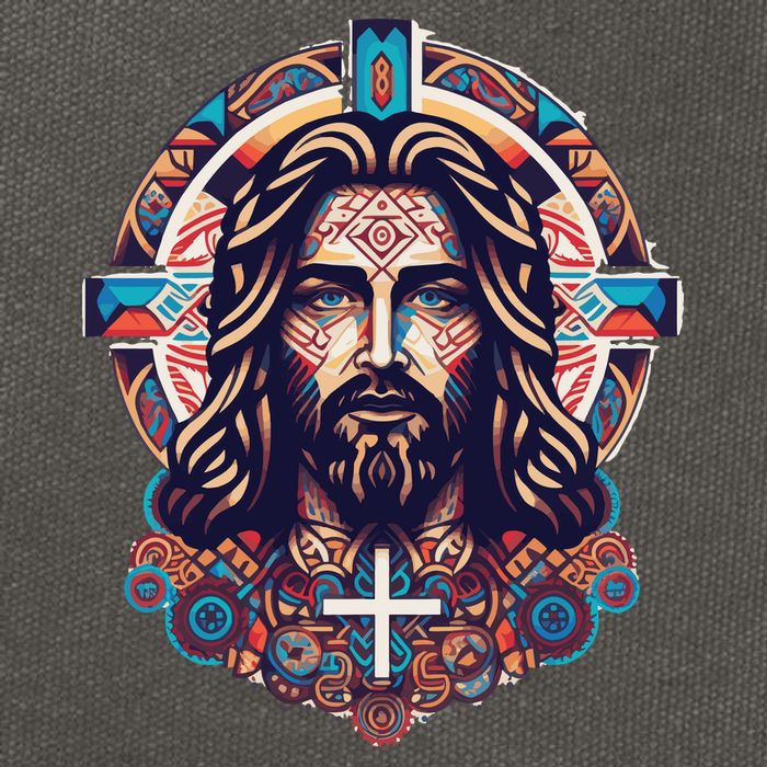 Jesus Abstract Art Cotton Canvas Backpack