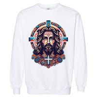 Jesus Abstract Art Garment-Dyed Sweatshirt