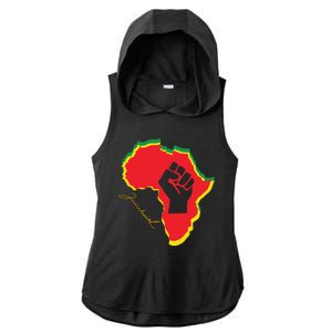 Juneteenth African American Pride Ladies PosiCharge Tri-Blend Wicking Draft Hoodie Tank