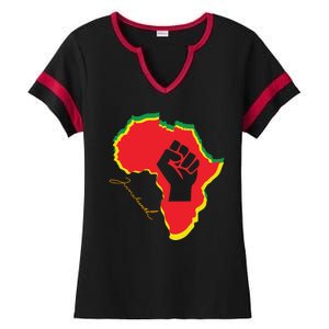 Juneteenth African American Pride Ladies Halftime Notch Neck Tee