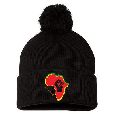 Juneteenth African American Pride Pom Pom 12in Knit Beanie