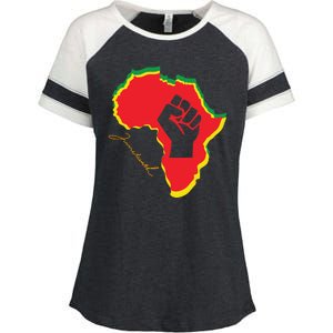 Juneteenth African American Pride Enza Ladies Jersey Colorblock Tee