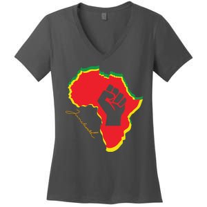 Juneteenth African American Pride Women's V-Neck T-Shirt