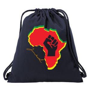 Juneteenth African American Pride Drawstring Bag