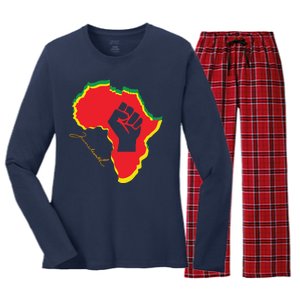 Juneteenth African American Pride Women's Long Sleeve Flannel Pajama Set 