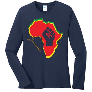 Juneteenth African American Pride Ladies Long Sleeve Shirt