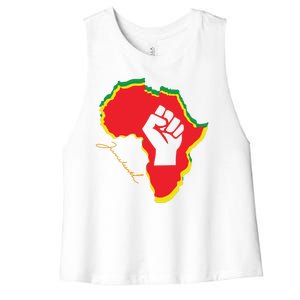 Juneteenth African American Pride Women's Racerback Cropped Tank