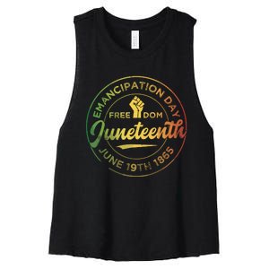 Juneteenth African American Black History June 19th 1865 Women's Racerback Cropped Tank