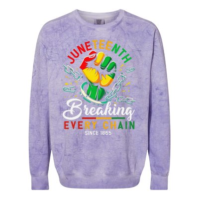 Juneteenth African American Freedom 1865 Colorblast Crewneck Sweatshirt