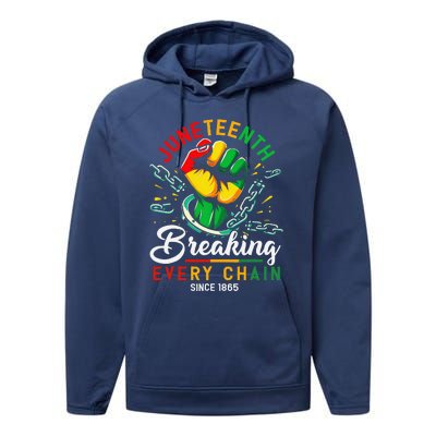 Juneteenth African American Freedom 1865 Performance Fleece Hoodie