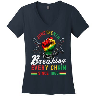 Juneteenth African American Freedom 1865 Women's V-Neck T-Shirt